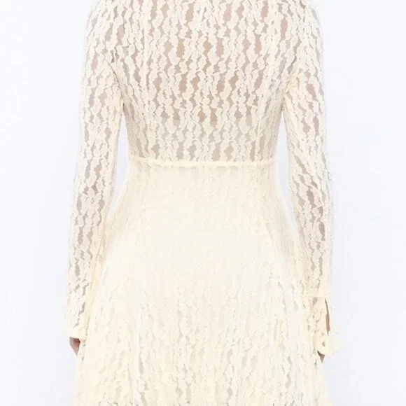 Free People Lace Keyhole Long Sleeve Dress - Picture 1 of 13